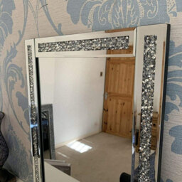 60X40Cm Crushed Diamante Crystal Jewel Wall Mirror - thumbnail 4