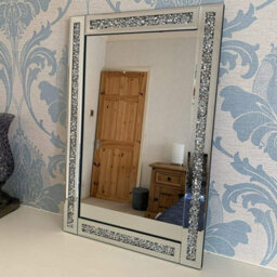 60X40Cm Crushed Diamante Crystal Jewel Wall Mirror - thumbnail 5