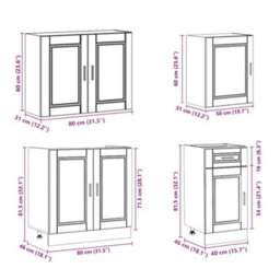 Berkfield 7 Piece Kitchen Cabinet Set Kalmar Artisan Oak Engineered Wood - thumbnail 9