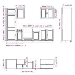Berkfield 7 Piece Kitchen Cabinet Set Kalmar Artisan Oak Engineered Wood - thumbnail 8