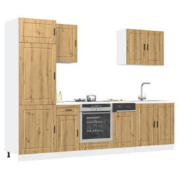 Berkfield 7 Piece Kitchen Cabinet Set Kalmar Artisan Oak Engineered Wood - thumbnail 1