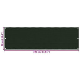 Berkfield Balcony Screen Dark Green 90X300 Cm Hdpe - thumbnail 5