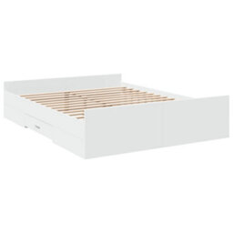 Berkfield Bed Frame With Drawers Without Mattress White 150X200 Cm King Size - thumbnail 3