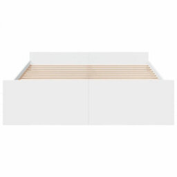 Berkfield Bed Frame With Drawers Without Mattress White 150X200 Cm King Size - thumbnail 4