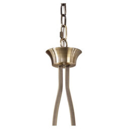 Luminosa Lighting Luminosa Akira Linear Pendant 2 Arm 6 Light E14, Antique Brass With Cream Shades - thumbnail 4