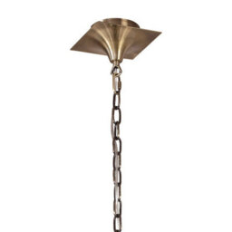 Luminosa Lighting Luminosa Akira Linear Pendant 2 Arm 6 Light E14, Antique Brass With Cream Shades - thumbnail 3