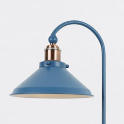First Choice Lighting Maxwell Mirage Blue Brushed Copper Task Table Lamp - thumbnail 4