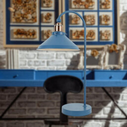 First Choice Lighting Maxwell Mirage Blue Brushed Copper Task Table Lamp - thumbnail 6