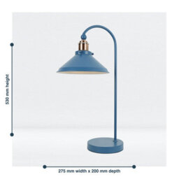 First Choice Lighting Maxwell Mirage Blue Brushed Copper Task Table Lamp - thumbnail 7