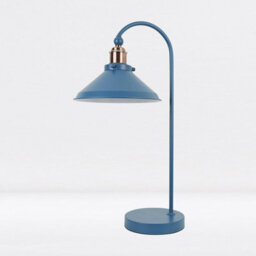 First Choice Lighting Maxwell Mirage Blue Brushed Copper Task Table Lamp - thumbnail 2