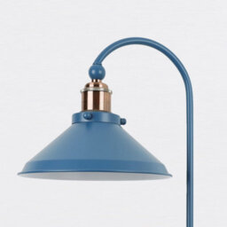 First Choice Lighting Maxwell Mirage Blue Brushed Copper Task Table Lamp - thumbnail 3