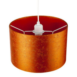 Happy Homewares Rustic Orange Jacquard Fabric Lamp Shade With Gold Foil Fleck Accents - thumbnail 3