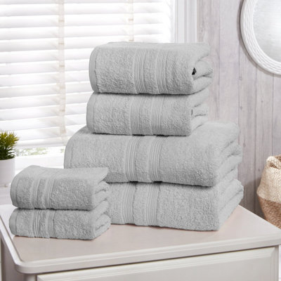 Rapport Home Camden 6 Piece Towel Bale Set Pure Cotton Silver