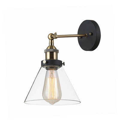 Luminosa Lighting Luminosa Getan Industrial, Retro 1 Light Dome Wall Lamp, E27
