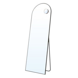 LEDREM Arched Full-Length Standing Mirror With Magnifying Mirror, Tempered Glass, 160 X 50 Cm, Black - thumbnail 3