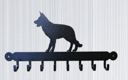 Poppy Forge Tool Rack (Alsatian) - Hooks - Solid Steel - W54.6 X H30.5 Cm - Powder Coated Black