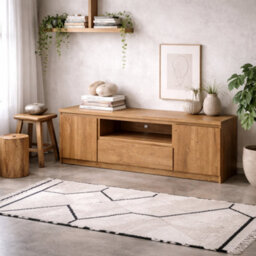 Wyld Haus Hemingway 166Cm Natural Oak Effect Wide Tv Unit With 1 Drawer And 2 Doors