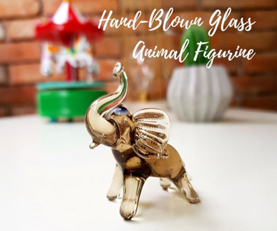 Novecrafto Handcrafted Dark Glass Elephant Figurine For Elegant Home Decor - image 1