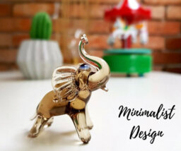 Novecrafto Handcrafted Dark Glass Elephant Figurine For Elegant Home Decor - thumbnail 4