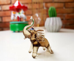 Novecrafto Handcrafted Dark Glass Elephant Figurine For Elegant Home Decor - thumbnail 5