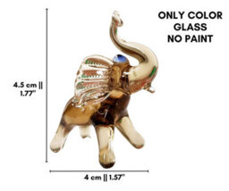 Novecrafto Handcrafted Dark Glass Elephant Figurine For Elegant Home Decor - thumbnail 2