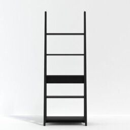 LPD Tiva Black Ladder Bookcase - Sleek Leaning Design With 5-Tier Shelving For Modern Storage W 64 X L 38.6 X H 175.4 Cm - thumbnail 3