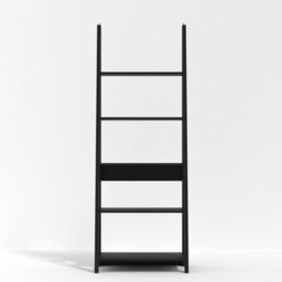 LPD Tiva Black Ladder Bookcase - Sleek Leaning Design With 5-Tier Shelving For Modern Storage W 64 X L 38.6 X H 175.4 Cm - thumbnail 2