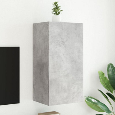Walplus Tv Wall Cabinet With Led Lights Concrete Grey 40.5X35X80 Cm