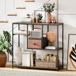 100Cm Console Table Behind Sofa Couch Table W/ Storage - thumbnail 6