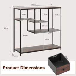 100Cm Console Table Behind Sofa Couch Table W/ Storage - thumbnail 2
