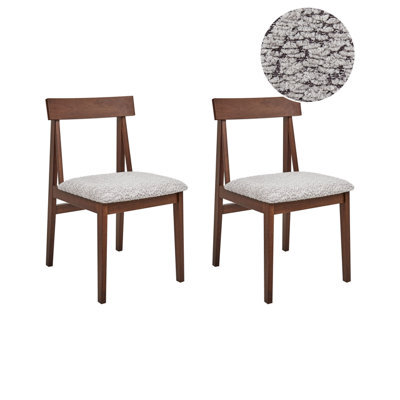 Beliani Set Of 2 Dining Chairs Isle Wood Brown/ Grey - image 1