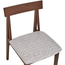 Beliani Set Of 2 Dining Chairs Isle Wood Brown/ Grey - thumbnail 7