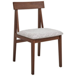 Beliani Set Of 2 Dining Chairs Isle Wood Brown/ Grey - thumbnail 4