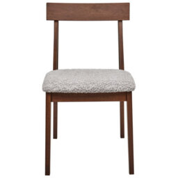 Beliani Set Of 2 Dining Chairs Isle Wood Brown/ Grey - thumbnail 5