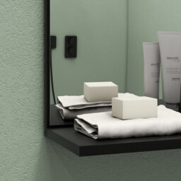 Homcom Bathroom Mirror Wall Mount Vanity Mirror With 4 Storage Shelves, Black - thumbnail 9