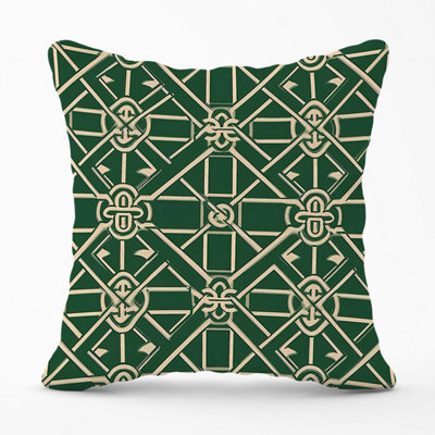 Warren Reed Designer Green Lattice Design Outdoor Cushion 45Cm X 45Cm - image 1