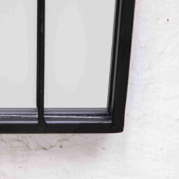 Annibells Small Black Metal Arched Window Style Mirror (12451) - thumbnail 4