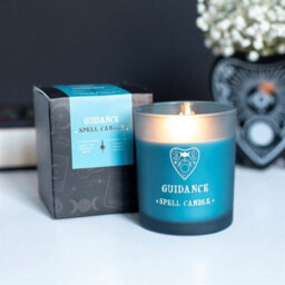 Guidance Jasmine & White Sage Scented Candle Blue Glass Spell Candle - thumbnail 1