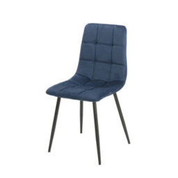 Urbn-Living Urbnliving 80Cm Rustic Oak Square Table With 4 Madison Blue Velvet Chairs  - thumbnail 4