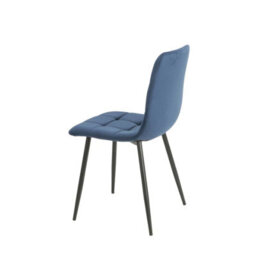 Urbn-Living Urbnliving 80Cm Rustic Oak Square Table With 4 Madison Blue Velvet Chairs  - thumbnail 5