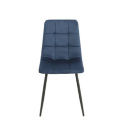 Urbn-Living Urbnliving 80Cm Rustic Oak Square Table With 4 Madison Blue Velvet Chairs  - thumbnail 6