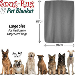 Snug Rug Pet Blankets - Cat & Dog Sherpa Fleece Blanket - Large 127 X 178Cm, Slate Grey - thumbnail 4