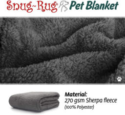 Snug Rug Pet Blankets - Cat & Dog Sherpa Fleece Blanket - Large 127 X 178Cm, Slate Grey - thumbnail 3