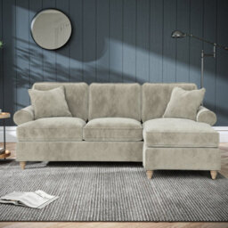 Alfie Right Hand Mink Chaise Sofa For Living Room - Fully Assembled By Roseland Furniture - thumbnail 2
