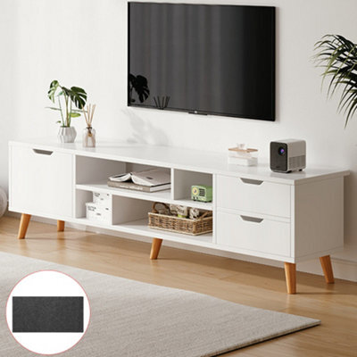 High Gloss Tv Stand Cabinet Entertainment Center With 1 Door & 4 Shelve 2 Dxoulh - image 1