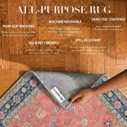 Decoranddecor Living Room Rugs, Area Rugs, Washable Rugs, 200X290Cm, Non-Slip, Pet Friendly, Low Pile, Persian Rug - Nara - thumbnail 3