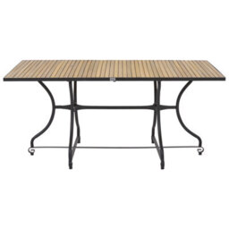 Beliani Lascari 6 Seater Garden Dining Set Light Brown Acacia Wood Folding - thumbnail 6