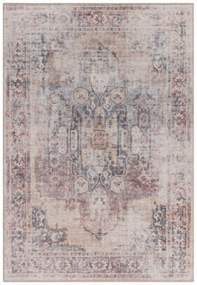 Lila Traditional Abstract Bordered Floral Persian Rug For Living Room And Bedroom-120Cm X 170Cm - image 1