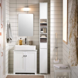 Sobuy Bzr160-W, Bathroom Tall Cabinet Cupboard Bathroom Cabinet Storage Cabinet,white,w20Xd20Xh180 - thumbnail 2
