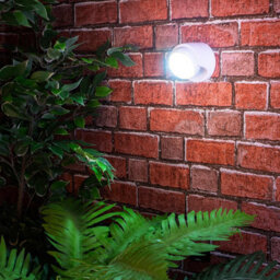 White Battery Powered Pir Motion Sensor Led Security Light - 85 Lumen Outdoor Garden Wall Mounted Lighting - H9 X W9 X D9Cm - thumbnail 1